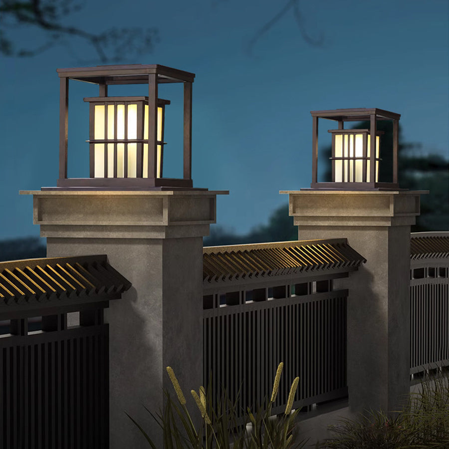 Square Exterior Pillar Lights Modern Style - Lamp Outdoor