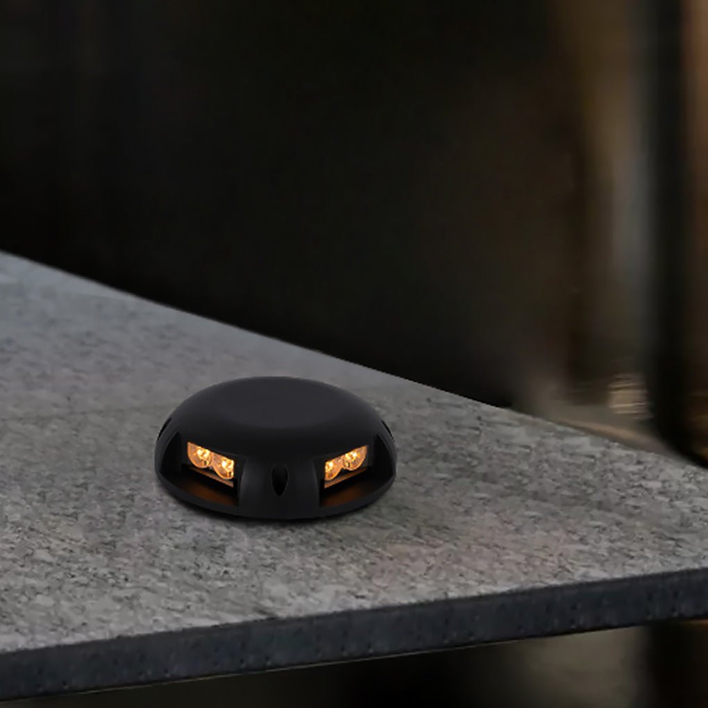 Modern Round LED Surface Flush Mounted Step Light Landscape Waterproof Decking Lights - Lamp Outdoor