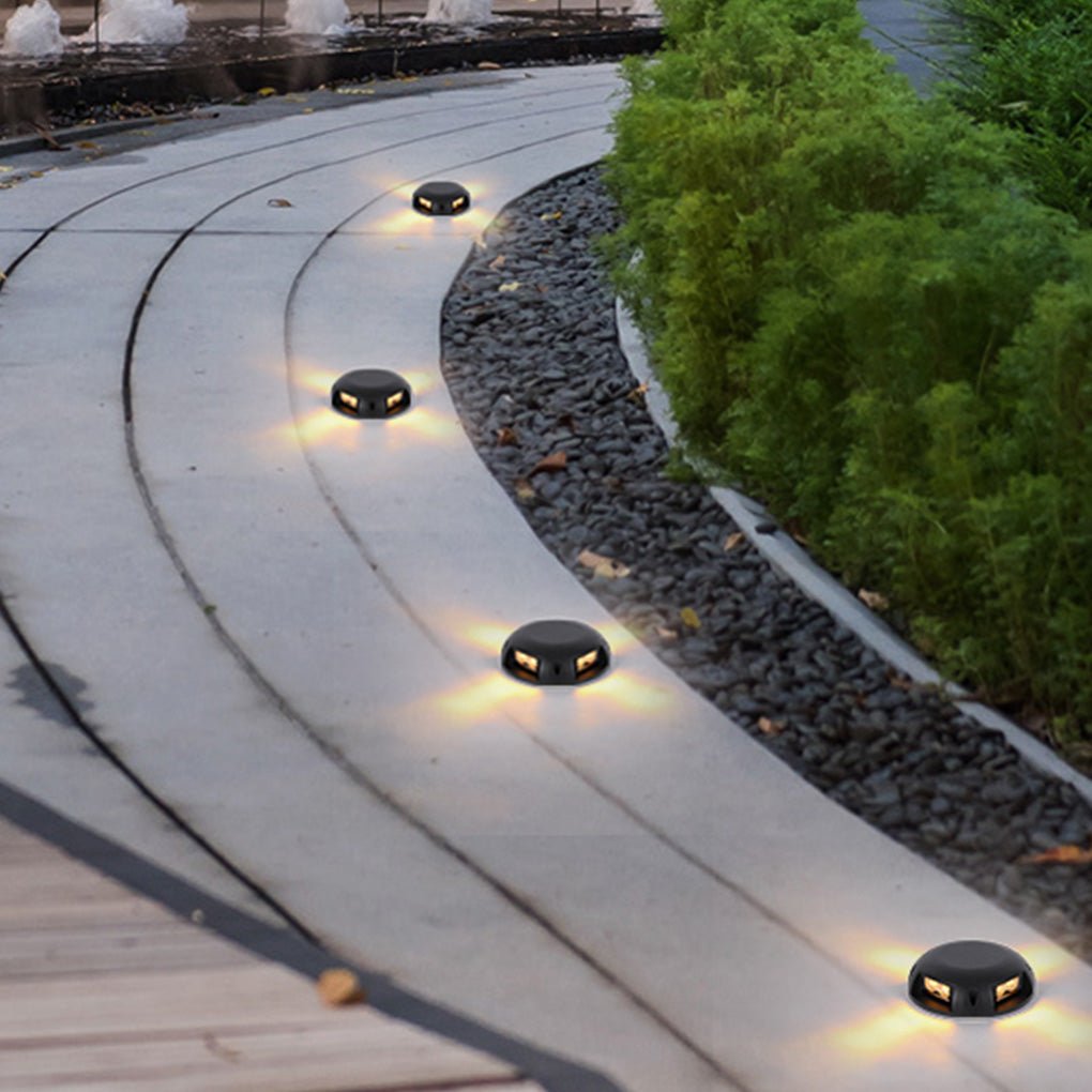 Modern Round LED Surface Flush Mounted Step Light Landscape Waterproof Decking Lights - Lamp Outdoor