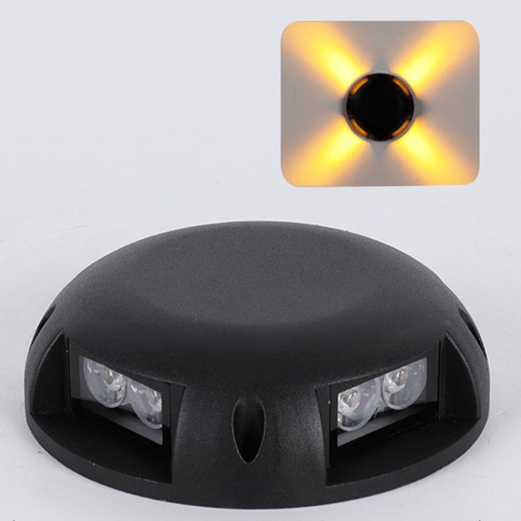 Modern Round LED Surface Flush Mounted Step Light Landscape Waterproof Decking Lights - Lamp Outdoor