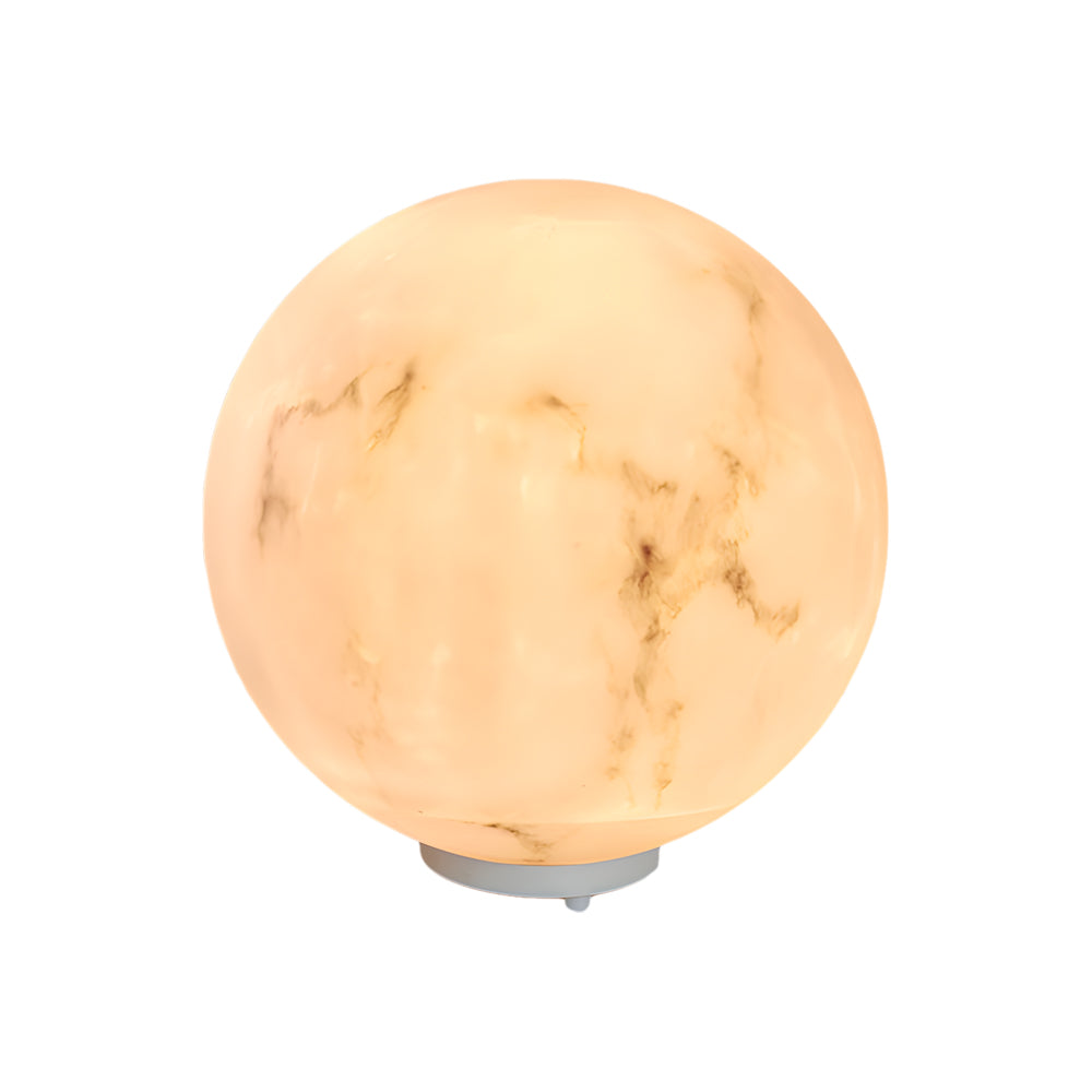 Waterproof Outdoor Pillar Light Faux Marble Moon Globe - Lamp Outdoor