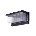 Rectangular Striped Acrylic Shade Waterproof Black Modern Solar Wall Lights - Lamp Outdoor