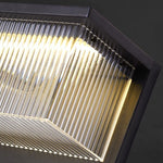 Rectangular Striped Acrylic Shade Waterproof Black Modern Solar Wall Lights - Lamp Outdoor