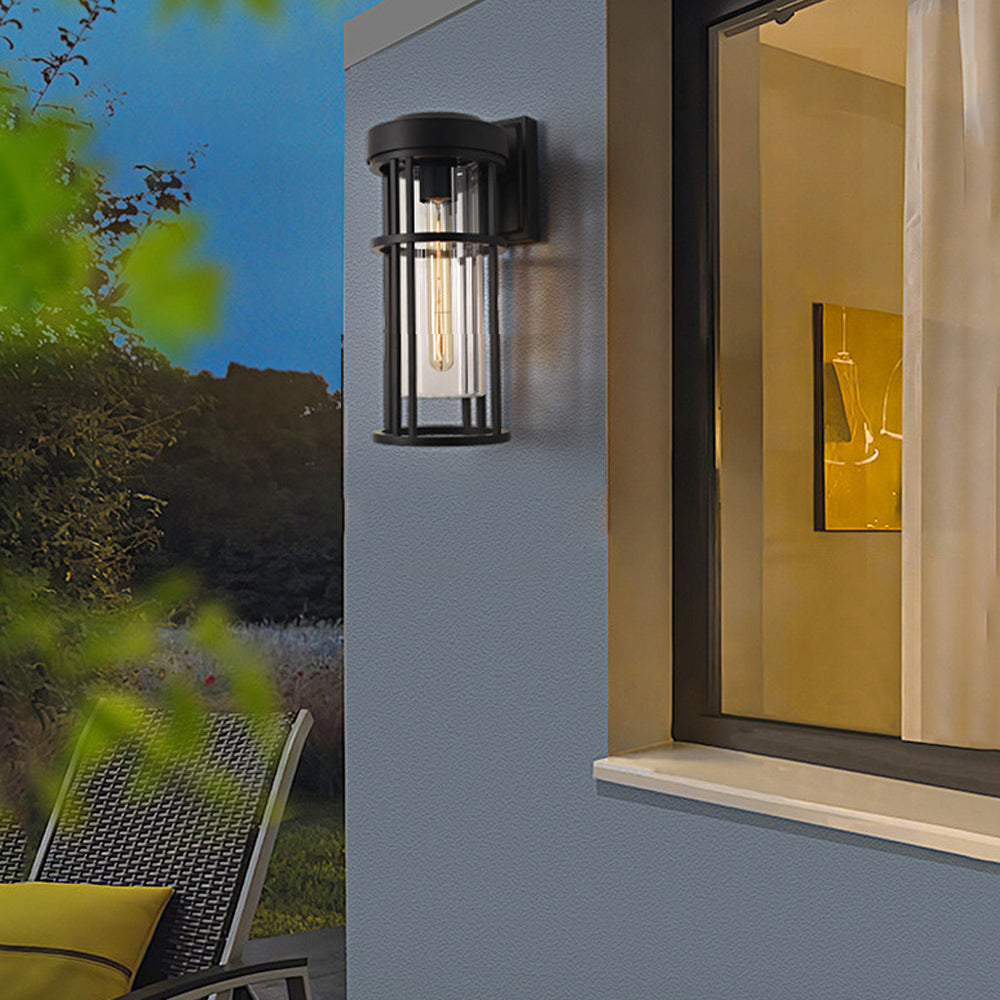 Waterproof Black Outdoor Wall Sconce Light Glass Lampshade Design - Lamp Outdoor