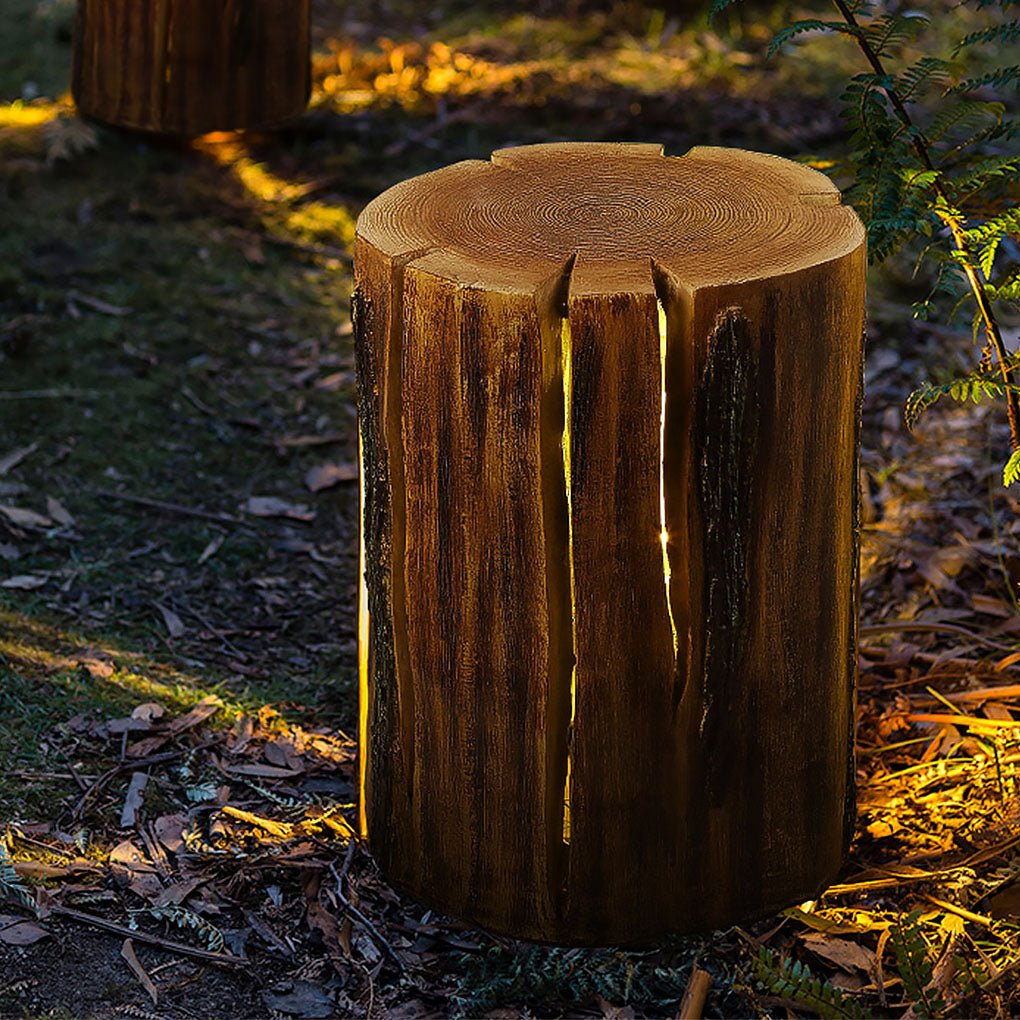 Resin Tree Stump Outdoor Light Rustic Decorative Garden Lawn LED Lamp - Lamp Outdoor