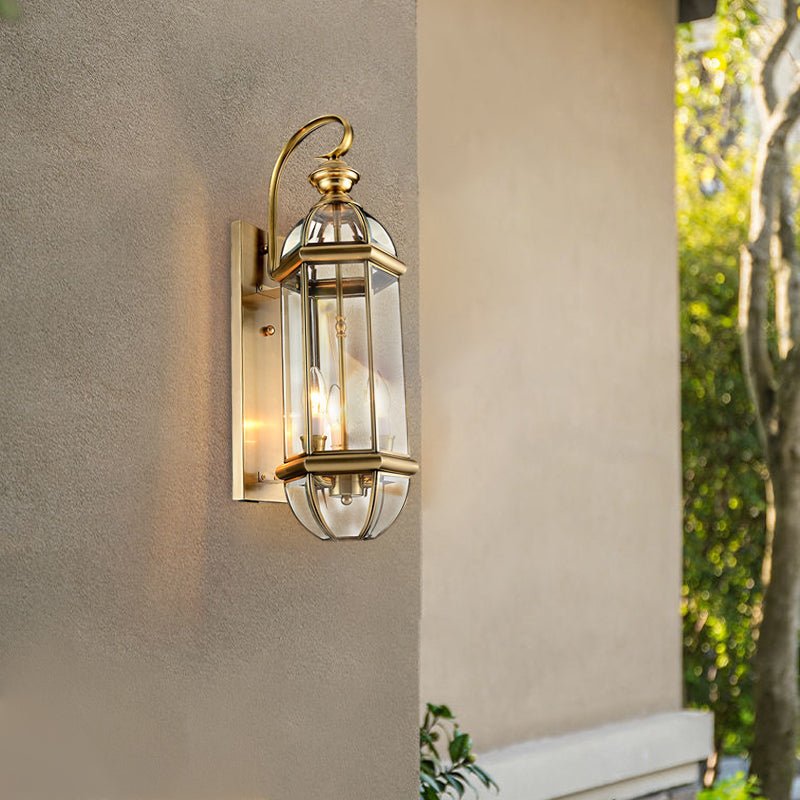 Retro Creative Copper Glass European Style Outdoor Wall Lights Exterior Lamp - Lamp Outdoor