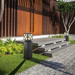 Elegant Solar-Powered Square Bollard Light Retro European Garden Lighting - Lamp Outdoor