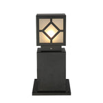 Elegant Solar-Powered Square Bollard Light Retro European Garden Lighting - Lamp Outdoor