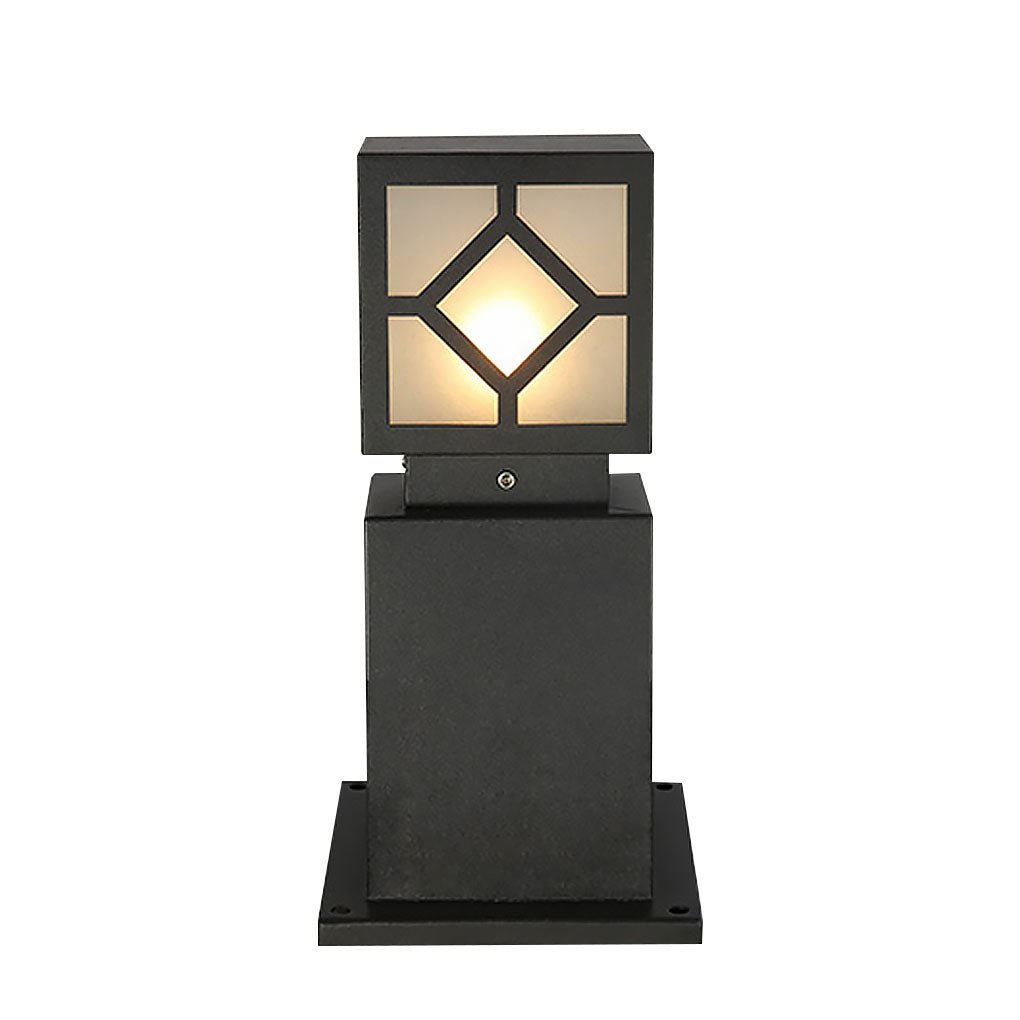 Elegant Solar-Powered Square Bollard Light Retro European Garden Lighting - Lamp Outdoor