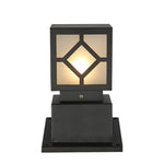 Elegant Solar-Powered Square Bollard Light Retro European Garden Lighting - Lamp Outdoor