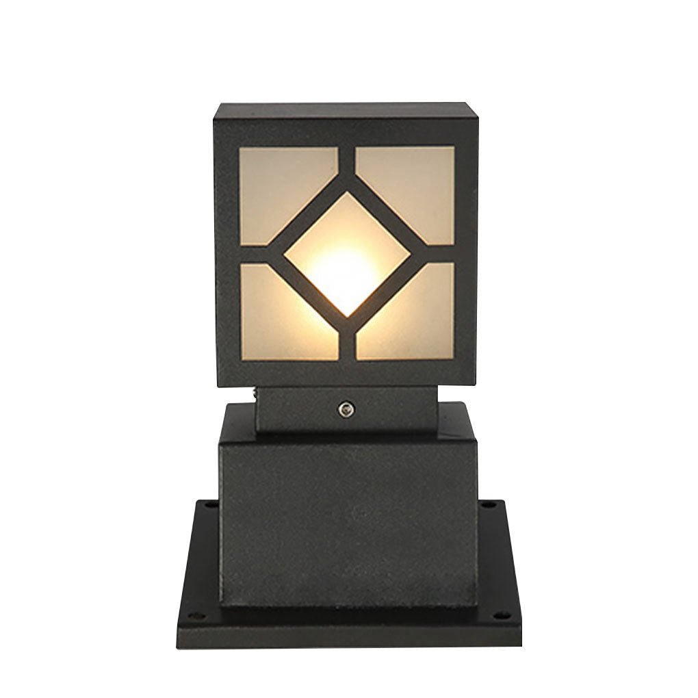 Elegant Solar-Powered Square Bollard Light Retro European Garden Lighting - Lamp Outdoor