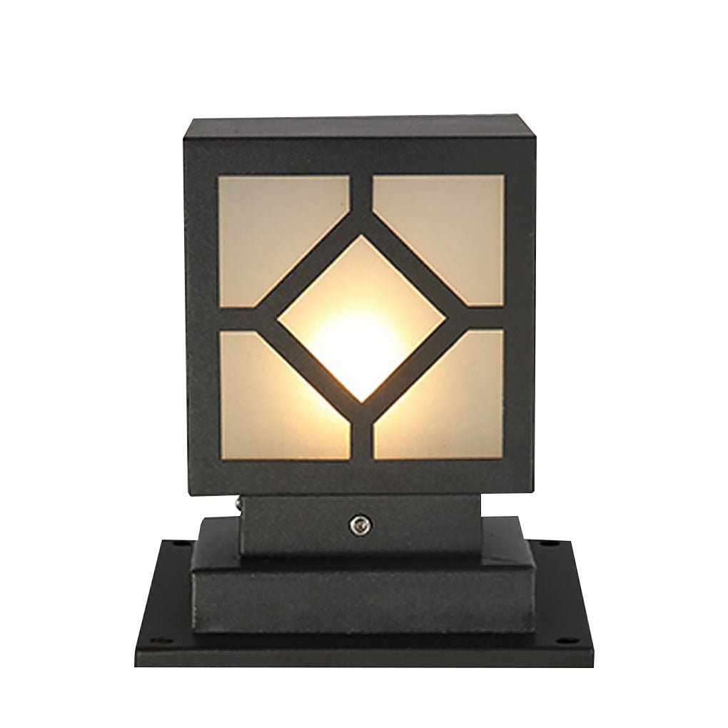 Elegant Solar-Powered Square Bollard Light Retro European Garden Lighting - Lamp Outdoor