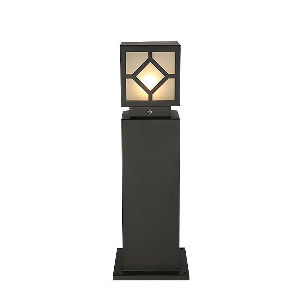Elegant Solar-Powered Square Bollard Light Retro European Garden Lighting - Lamp Outdoor