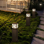 Elegant Solar-Powered Square Bollard Light Retro European Garden Lighting - Lamp Outdoor