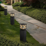Elegant Solar-Powered Square Bollard Light Retro European Garden Lighting - Lamp Outdoor