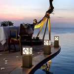 Elegant Solar-Powered Square Bollard Light Retro European Garden Lighting - Lamp Outdoor