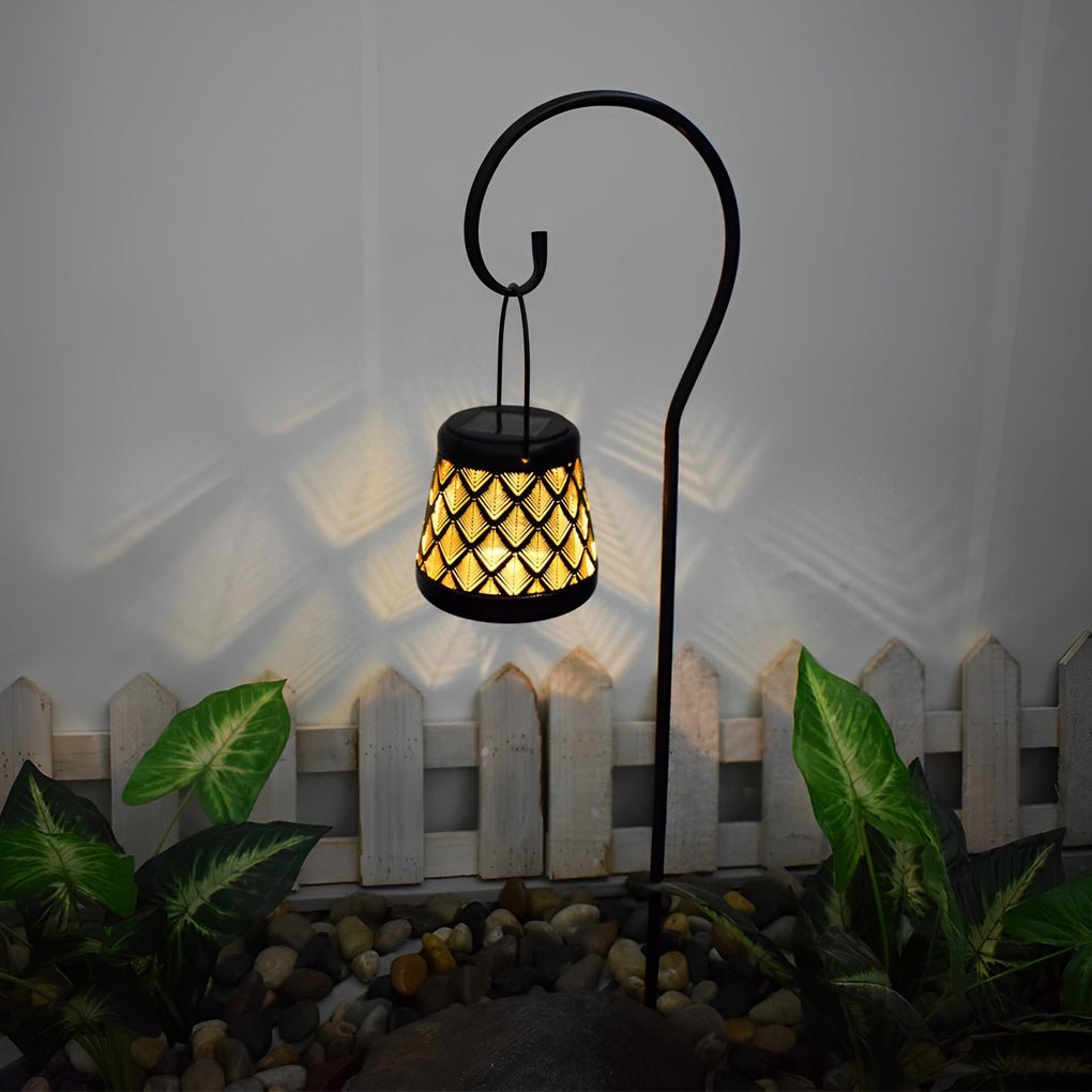 Retro Iron Mesh Solar Lanterns 2PCS LED Outdoor Hanging Lights - Lamp Outdoor