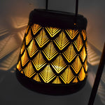 Retro Iron Mesh Solar Lanterns 2PCS LED Outdoor Hanging Lights - Lamp Outdoor