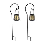 Retro Iron Mesh Solar Lanterns 2PCS LED Outdoor Hanging Lights - Lamp Outdoor