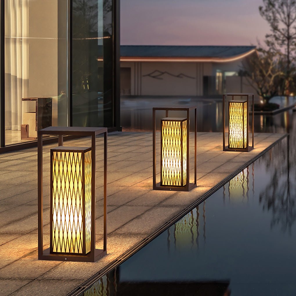 Classic Asian Courtyard Rectangular LED Outdoor Light - Lamp Outdoor