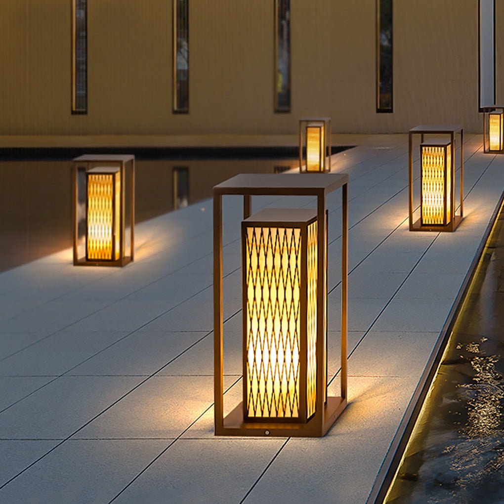 Classic Asian Courtyard Rectangular LED Outdoor Light - Lamp Outdoor