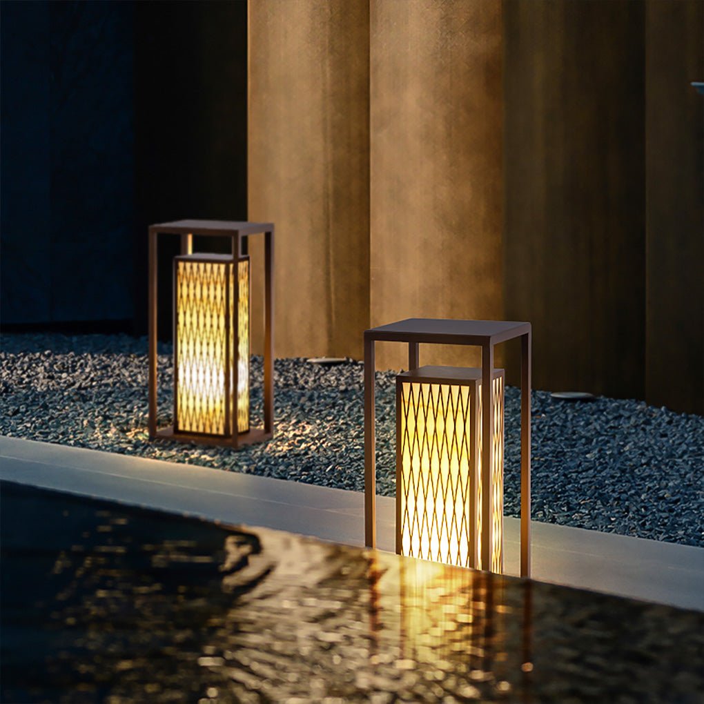 Classic Asian Courtyard Rectangular LED Outdoor Light - Lamp Outdoor