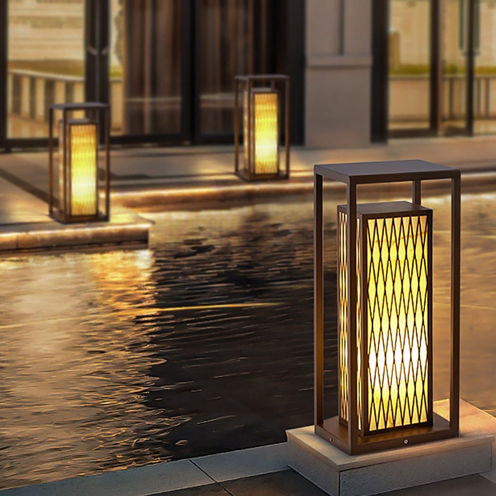 Classic Asian Courtyard Rectangular LED Outdoor Light - Lamp Outdoor