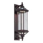 Retro Rectangular Ribbed Glass Solar Outdoor Wall Light - Lamp Outdoor