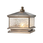 Retro Square Antique Brass Pier Mount Post Light - Lamp Outdoor