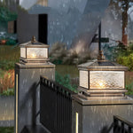 Retro Square Antique Brass Pier Mount Post Light - Lamp Outdoor
