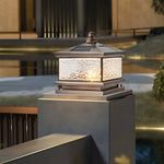 Retro Square Antique Brass Pier Mount Post Light - Lamp Outdoor