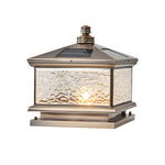 Retro Square Antique Brass Pier Mount Post Light - Lamp Outdoor