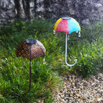 Retro Umbrella Solar Lights Colorful, Iron-Crafted Outdoor Pathway Lighting - Lamp Outdoor