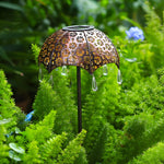 Retro Umbrella Solar Lights Colorful, Iron-Crafted Outdoor Pathway Lighting - Lamp Outdoor