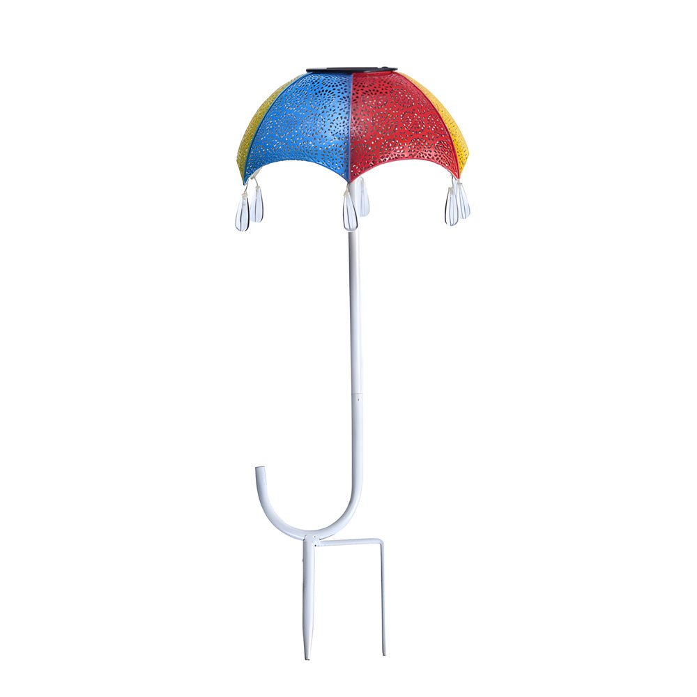 Retro Umbrella Solar Lights Colorful, Iron-Crafted Outdoor Pathway Lighting - Lamp Outdoor