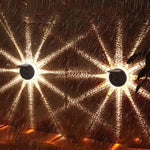 Round 9 LED Solar Petal Wall Light 3 Mode with Remote Outdoor Wall Sconce Lamp Waterproof Wall Mount Lighting - Lamp Outdoor