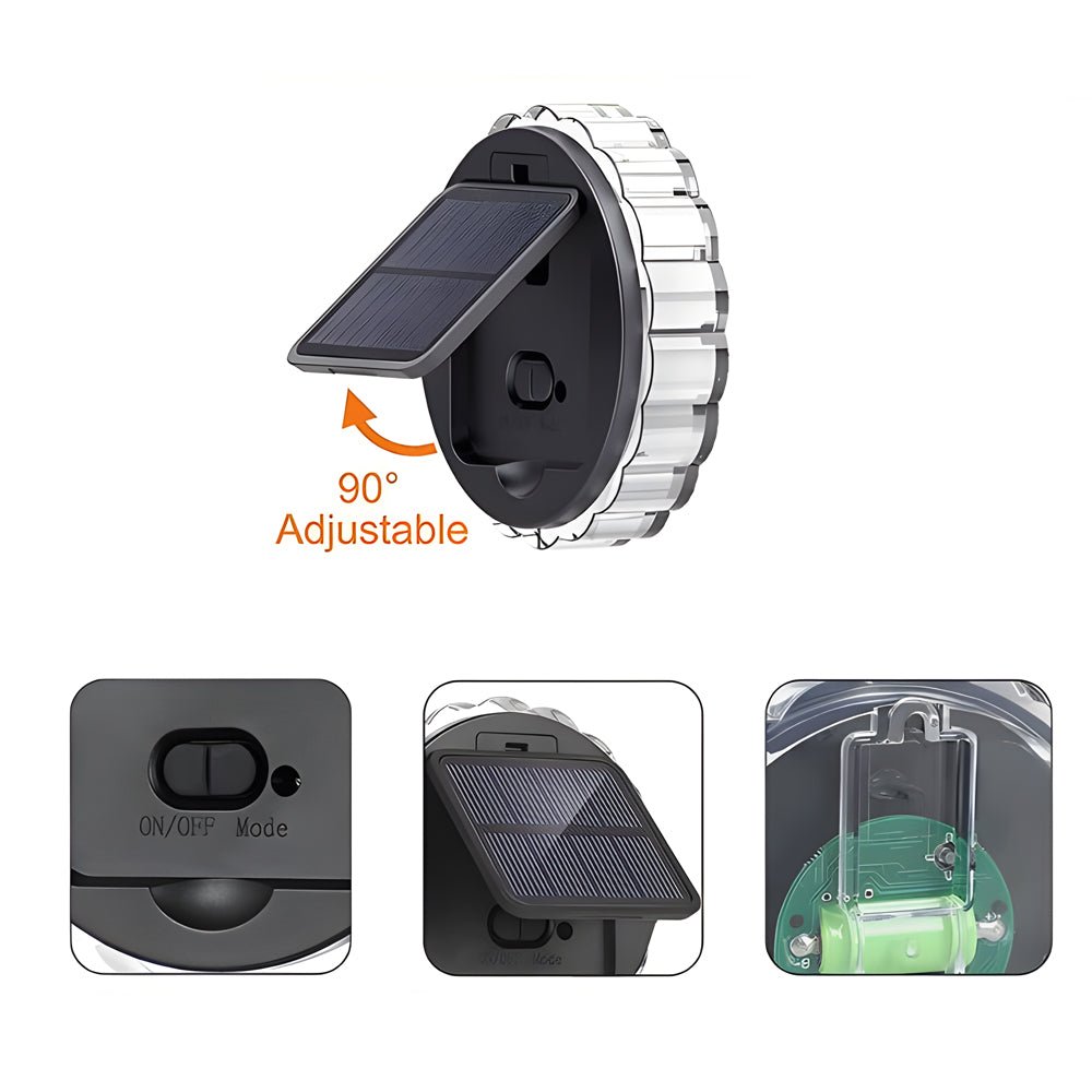 Round 9 LED Solar Petal Wall Light 3 Mode with Remote Outdoor Wall Sconce Lamp Waterproof Wall Mount Lighting - Lamp Outdoor