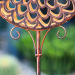 Round Iron Hollow Solar Lights with Flower Projection - Lamp Outdoor