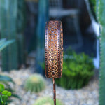 Round Iron Hollow Solar Lights with Flower Projection - Lamp Outdoor