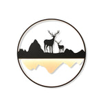 Round Mountain Scenery Silhouette Dimmable with Remote Outdoor Wall Lights - Lamp Outdoor