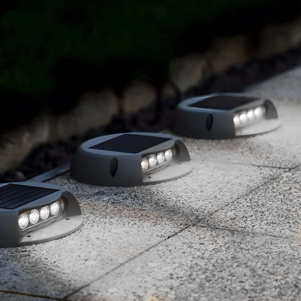 Round Solar LED Step/Deck Light - Lamp Outdoor