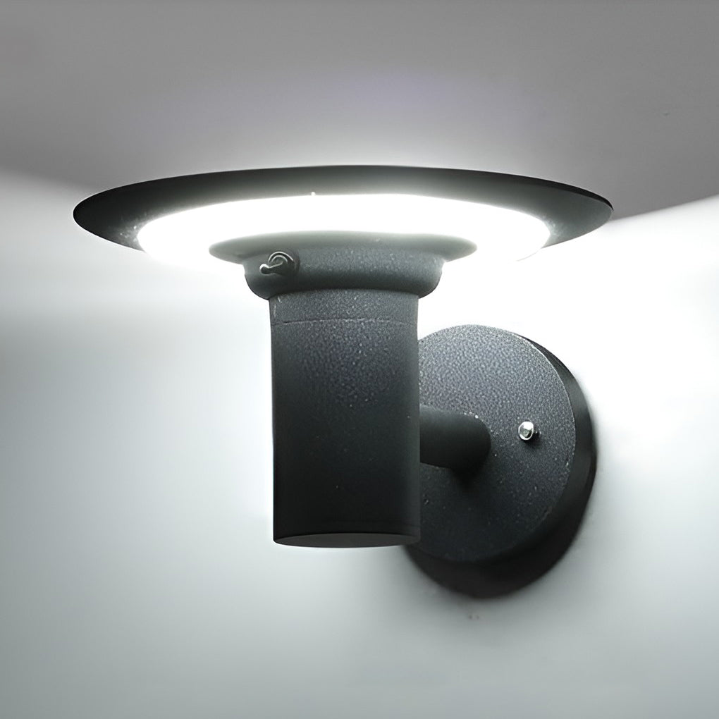 Round UFO-shaped LED Waterproof Solar Modern Outdoor Sconces Wall Lamp - Lamp Outdoor