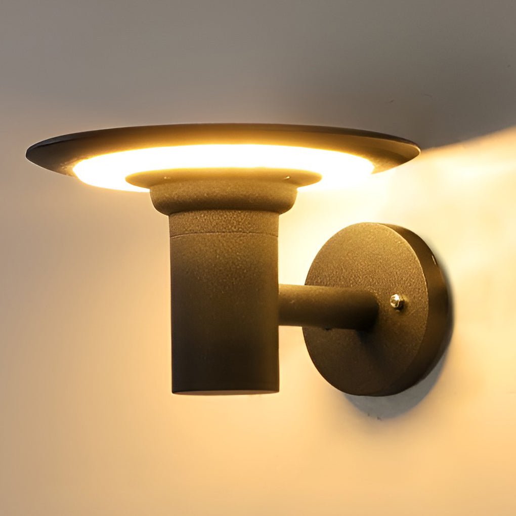 Round UFO-shaped LED Waterproof Solar Modern Outdoor Sconces Wall Lamp - Lamp Outdoor