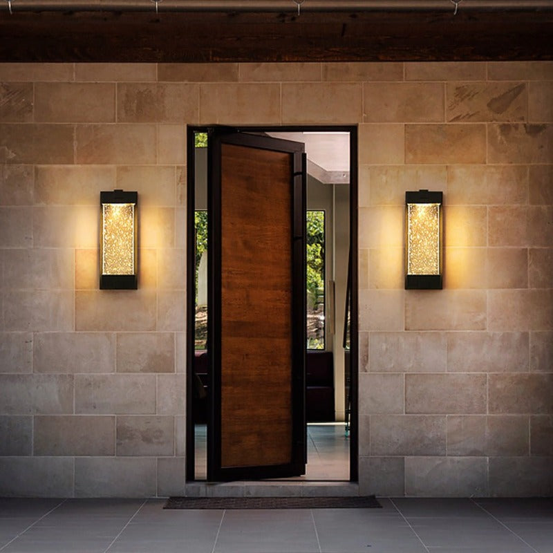 Rectangular Bubbles Crystal Waterproof COB Black Outdoor Wall Lights - Lamp Outdoor