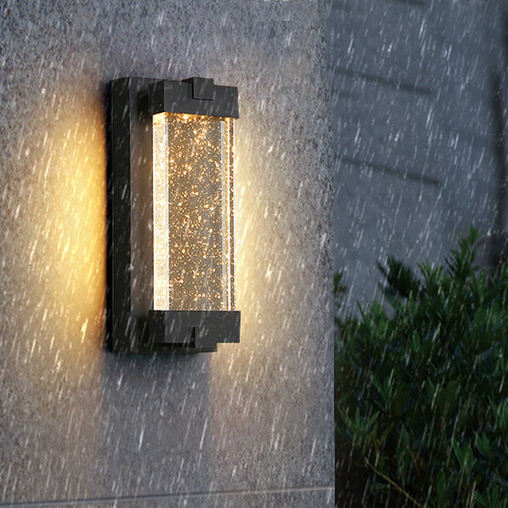 Rectangular Bubbles Crystal Waterproof COB Black Outdoor Wall Lights - Lamp Outdoor