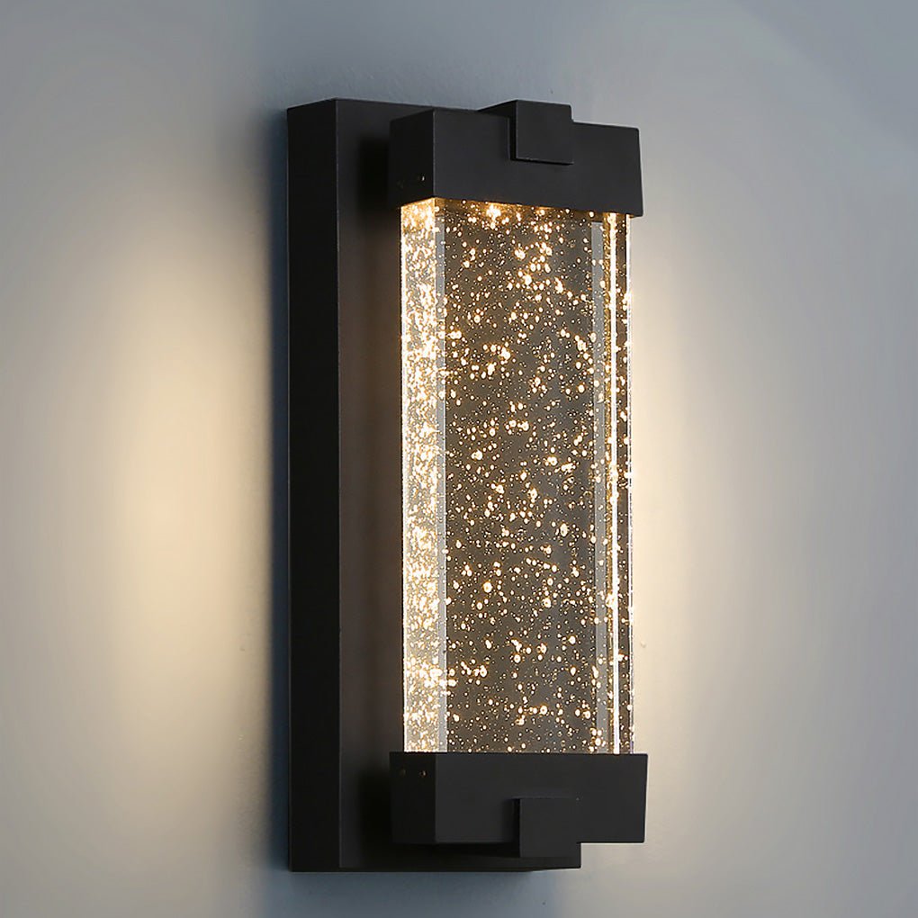 Rectangular Bubbles Crystal Waterproof COB Black Outdoor Wall Lights - Lamp Outdoor