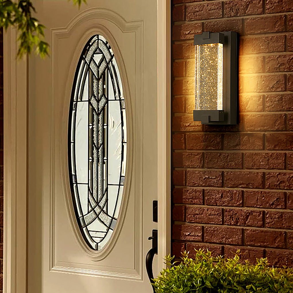 Rectangular Bubbles Crystal Waterproof COB Black Outdoor Wall Lights - Lamp Outdoor