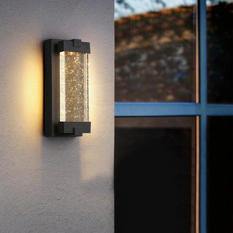 Rectangular Bubbles Crystal Waterproof COB Black Outdoor Wall Lights - Lamp Outdoor