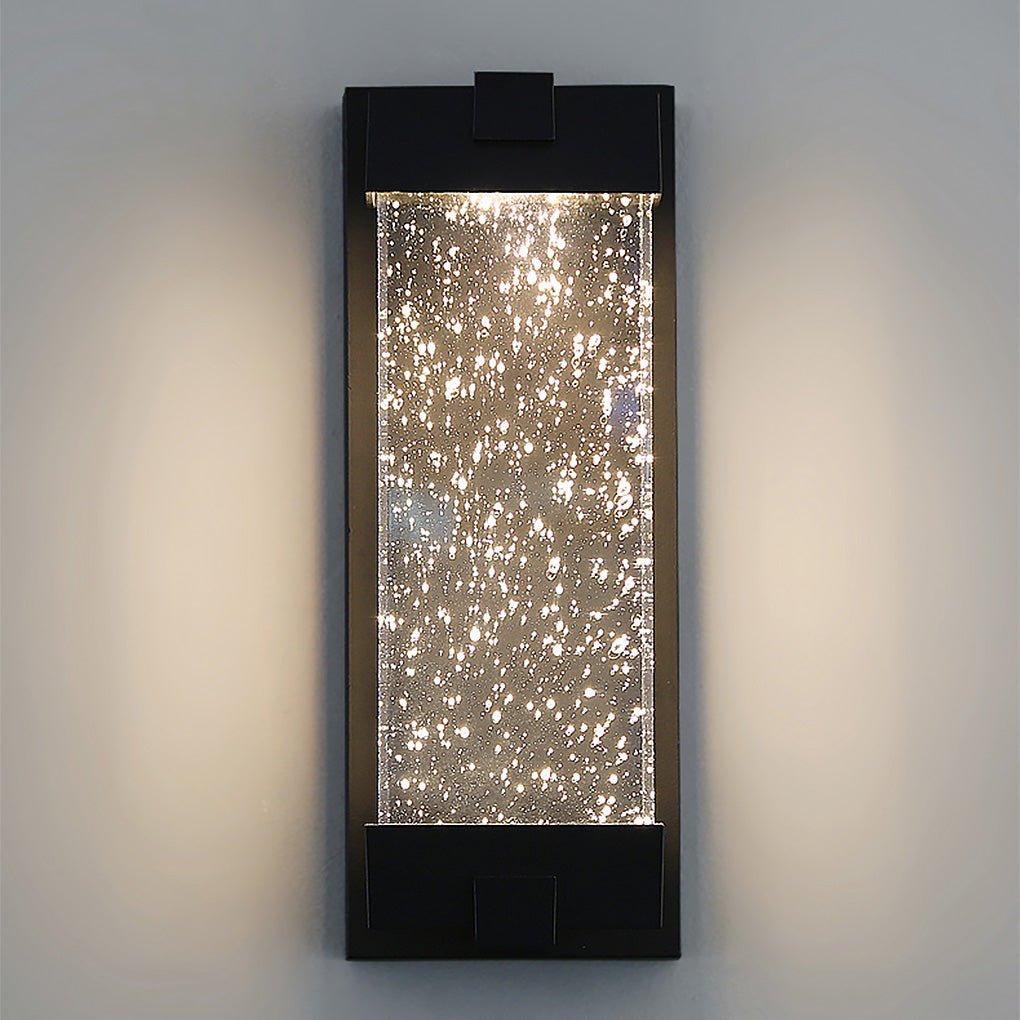Rectangular Bubbles Crystal Waterproof COB Black Outdoor Wall Lights - Lamp Outdoor