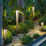 Adjustable RGB Solar LED Pathway Light Square Top & Conical Base Outdoor Lawn Lighting - Lamp Outdoor